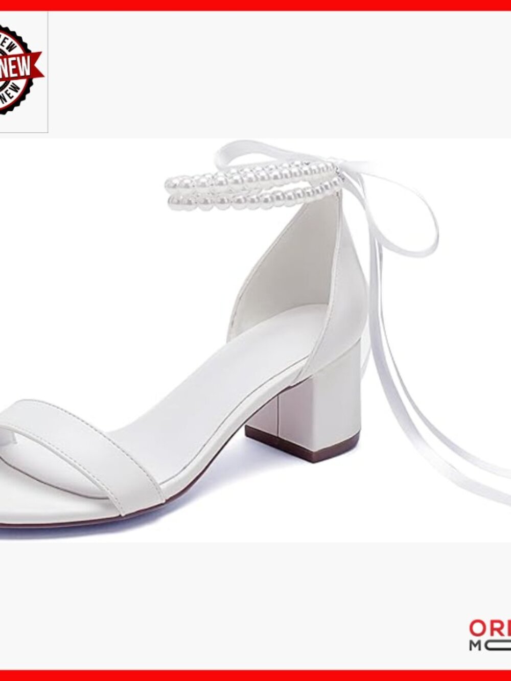Low Open Toe Bridal Heels with Chunky Block Heel and Bow